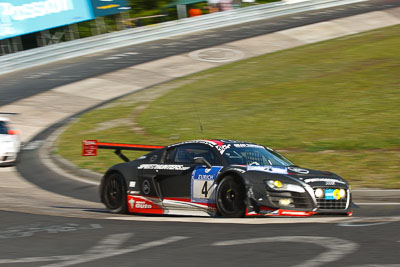 4;20-May-2012;24-Hour;4;Allan-Simonsen;Andrea-Piccini;Audi-R8-LMS-Ultra;Deutschland;Edward-Sandström;Germany;Green-Hell;Grüne-Hölle;Karussell;Nuerburg;Nuerburgring;Nurburg;Nurburgring;Nürburg;Nürburgring;Oliver-Jarvis;Rhineland‒Palatinate;Speedhunters-Team-WRT;auto;endurance;motion-blur;motorsport;racing;telephoto