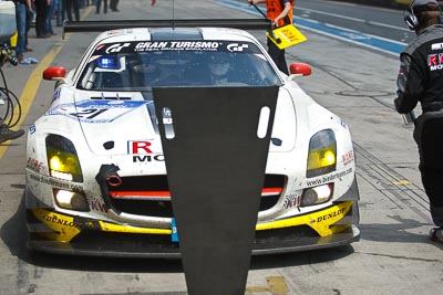 21;20-May-2012;21;24-Hour;Deutschland;Germany;Green-Hell;Grüne-Hölle;Mark-Bullitt;Marko-Hartung;Mercedes‒Benz-SLS-AMG-GT3;Michael-Zehe;Nuerburg;Nuerburgring;Nurburg;Nurburgring;Nürburg;Nürburgring;ROWE-Racing;Rhineland‒Palatinate;Roland-Rehfeld;atmosphere;auto;endurance;motorsport;pitlane;pitstop;racing;telephoto