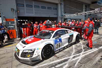 26;20-May-2012;24-Hour;26;Armin-Hahne;Audi-R8-LMS-Ultra;Audi-Sport;Christian-Abt;Christian-Mamerow;Deutschland;Germany;Green-Hell;Grüne-Hölle;Mamerow-Racing;Michael-Ammermüller;Nuerburg;Nuerburgring;Nurburg;Nurburgring;Nürburg;Nürburgring;Rhineland‒Palatinate;Topshot;atmosphere;auto;endurance;motorsport;pitlane;pitstop;racing;refuel;team;wide-angle