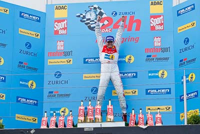 20-May-2012;24-Hour;Audi-Sport-Team-Phoenix;Deutschland;Germany;Green-Hell;Grüne-Hölle;Marc-Basseng;Nuerburg;Nuerburgring;Nurburg;Nurburgring;Nürburg;Nürburgring;Rhineland‒Palatinate;atmosphere;auto;celebration;endurance;motorsport;podium;racing;telephoto