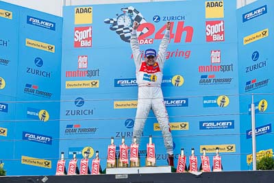 20-May-2012;24-Hour;Audi-Sport-Team-Phoenix;Deutschland;Germany;Green-Hell;Grüne-Hölle;Marc-Basseng;Nuerburg;Nuerburgring;Nurburg;Nurburgring;Nürburg;Nürburgring;Rhineland‒Palatinate;atmosphere;auto;celebration;endurance;motorsport;podium;racing;telephoto