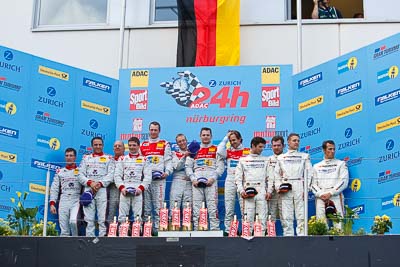 20-May-2012;24-Hour;Andreas-Simonsen;Armin-Hahne;Audi-Sport-Team-Phoenix;Christiaan-Frankenhout;Christian-Abt;Christian-Mamerow;Christopher-Haase;Deutschland;Frank-Stippler;Germany;Green-Hell;Grüne-Hölle;Hankook-Team-Heico;Lance-David-Arnold;Mamerow-Racing;Marc-Basseng;Markus-Winkelhock;Michael-Ammermüller;Nuerburg;Nuerburgring;Nurburg;Nurburgring;Nürburg;Nürburgring;Pierre-Kaffer;Rhineland‒Palatinate;atmosphere;auto;celebration;endurance;motorsport;podium;racing;telephoto