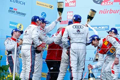 20-May-2012;24-Hour;Audi-Sport-Team-Phoenix;Deutschland;Germany;Green-Hell;Grüne-Hölle;Mamerow-Racing;Nuerburg;Nuerburgring;Nurburg;Nurburgring;Nürburg;Nürburgring;Rhineland‒Palatinate;atmosphere;auto;celebration;champagne;endurance;motorsport;podium;racing;telephoto