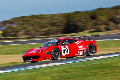 49;23-September-2012;AGT;Australia;Australian-GT-Championship;Ferrari-458-Italia-GT3;Grand-Tourer;Phillip-Island;Renato-Loberto;Shannons-Nationals;Tony-Defelice;VIC;Victoria;auto;endurance;motion-blur;motorsport;racing;telephoto