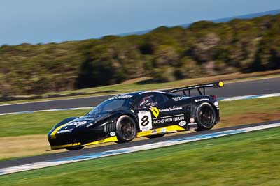 8;23-September-2012;8;AGT;Allan-Simonsen;Australia;Australian-GT-Championship;Ferrari-458-Italia-GT3;Grand-Tourer;Maranello-Motorsport;Nick-OHalloran;Phillip-Island;Shannons-Nationals;VIC;Victoria;auto;endurance;motion-blur;motorsport;racing;telephoto