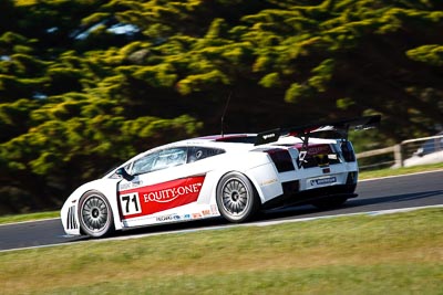 71;23-September-2012;71;AGT;Andrew-McInnes;Australia;Australian-GT-Championship;Dean-Koutsoumidis;Grand-Tourer;Lamborghini-Gallardo-LP502;Phillip-Island;Shannons-Nationals;VIC;Victoria;auto;endurance;motorsport;racing;super-telephoto;trees