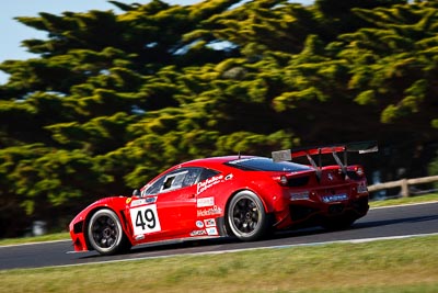 49;23-September-2012;AGT;Australia;Australian-GT-Championship;Ferrari-458-Italia-GT3;Grand-Tourer;Phillip-Island;Renato-Loberto;Shannons-Nationals;Tony-Defelice;VIC;Victoria;auto;endurance;motorsport;racing;super-telephoto;trees