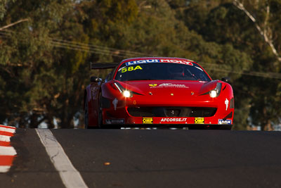 58;58;8-February-2013;AF-Corse;Australia;Bathurst;Bathurst-12-Hour;Ferrari-458-Italia-GT3;Grand-Tourer;Marco-Cioci;McPhillamy-Park;Michele-Rugolo;Mt-Panorama;NSW;New-South-Wales;Steve-Wyatt;auto;endurance;motorsport;racing;super-telephoto