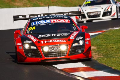 9;8-February-2013;9;Audi-R8-LMS-Ultra;Australia;Bathurst;Bathurst-12-Hour;Christopher-Mies;Dean-Grant;Grand-Tourer;Marc-Cini;Mark-Eddy;Mt-Panorama;NSW;Network-Clothing-Hallmarc;New-South-Wales;The-Esses;Topshot;auto;endurance;motorsport;racing;super-telephoto