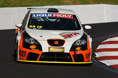 55;55;8-February-2013;Australia;Bathurst;Bathurst-12-Hour;Brett-Niall;Clint-Harvey;Grand-Tourer;Malcolm-Niall;Motorsport-Services;Mt-Panorama;NSW;New-South-Wales;Seat-Leon-Supercopa;The-Esses;auto;endurance;motorsport;racing;super-telephoto