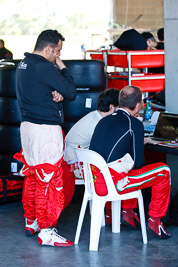 8-February-2013;AF-Corse;Australia;Bathurst;Bathurst-12-Hour;Grand-Tourer;Marco-Cioci;Michele-Rugolo;Mt-Panorama;NSW;New-South-Wales;Steve-Wyatt;atmosphere;auto;endurance;motorsport;paddock;portrait;racing;telephoto