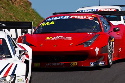 58;58;8-February-2013;AF-Corse;Australia;Bathurst;Bathurst-12-Hour;Ferrari-458-Italia-GT3;Grand-Tourer;Marco-Cioci;Michele-Rugolo;Mt-Panorama;NSW;New-South-Wales;Steve-Wyatt;The-Esses;auto;endurance;motorsport;racing;super-telephoto