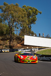 33;33;8-February-2013;Australia;Bathurst;Bathurst-12-Hour;Clearwater-Racing;Craig-Baird;Ferrari-458-Italia-GT3;Grand-Tourer;Matt-Griffin;Mok-Weng-Sun;Mt-Panorama;NSW;New-South-Wales;The-Dipper;auto;endurance;motorsport;racing;telephoto;trees