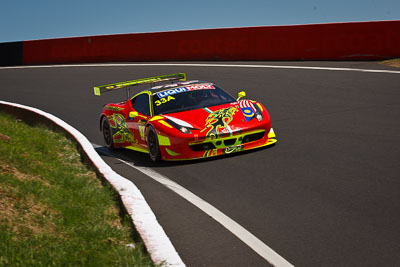 33;33;8-February-2013;Australia;Bathurst;Bathurst-12-Hour;Clearwater-Racing;Craig-Baird;Ferrari-458-Italia-GT3;Grand-Tourer;Matt-Griffin;Mok-Weng-Sun;Mt-Panorama;NSW;New-South-Wales;The-Esses;auto;endurance;motorsport;racing;telephoto