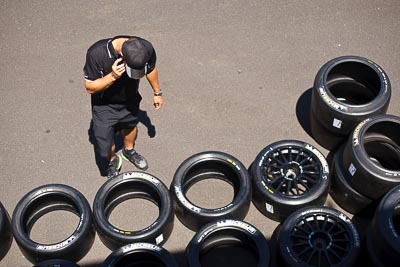 50mm;8-February-2013;Australia;Bathurst;Bathurst-12-Hour;Erebus-Motorsport;Erebus-Racing;Grand-Tourer;Mt-Panorama;NSW;New-South-Wales;Peter-Hackett;Topshot;atmosphere;auto;endurance;motorsport;paddock;portrait;racing;tyres;wheels