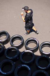 50mm;8-February-2013;Australia;Bathurst;Bathurst-12-Hour;Erebus-Motorsport;Erebus-Racing;Grand-Tourer;Mt-Panorama;NSW;New-South-Wales;Peter-Hackett;atmosphere;auto;endurance;motorsport;paddock;portrait;racing;tyres;wheels