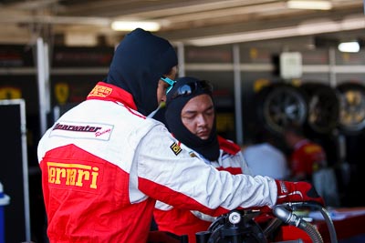 8-February-2013;Australia;Bathurst;Bathurst-12-Hour;Clearwater-Racing;Grand-Tourer;Mt-Panorama;NSW;New-South-Wales;atmosphere;auto;endurance;mechanics;motorsport;paddock;portrait;racing;telephoto