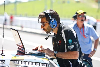 8-February-2013;Australia;Bathurst;Bathurst-12-Hour;GB-Galvanizing;Grand-Tourer;Mt-Panorama;NSW;New-South-Wales;atmosphere;auto;endurance;laptop;mechanic;motorsport;paddock;pitlane;portrait;racing;telephoto