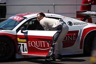 71;71;8-February-2013;Audi-R8-LMS;Australia;Bathurst;Bathurst-12-Hour;Darryl-OYoung;Equity‒One;Grand-Tourer;Mt-Panorama;NSW;New-South-Wales;Topshot;atmosphere;auto;endurance;motorsport;paddock;pitlane;racing;telephoto