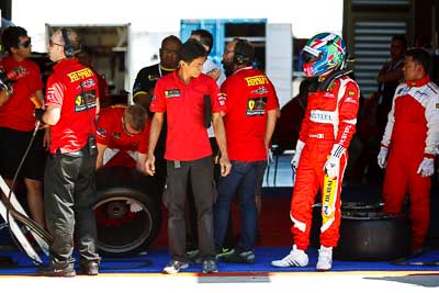 8-February-2013;Australia;Bathurst;Bathurst-12-Hour;Clearwater-Racing;Grand-Tourer;Matt-Griffin;Mt-Panorama;NSW;New-South-Wales;Topshot;atmosphere;auto;crew;endurance;group;motorsport;paddock;pitlane;portrait;racing;team;telephoto