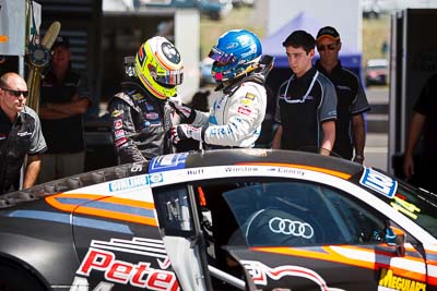 14;14;8-February-2013;Audi-R8-LMS-Ultra;Australia;Bathurst;Bathurst-12-Hour;Grand-Tourer;James-Winslow;Mt-Panorama;NSW;New-South-Wales;Peter-Conroy-Motorsport;Rob-Huff;atmosphere;auto;crew;endurance;group;motorsport;paddock;pitlane;portrait;racing;team;telephoto