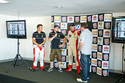 8-February-2013;Allan-Simonsen;Australia;Bathurst;Bathurst-12-Hour;Grand-Tourer;Maranello-Motorsport;Mika-Salo;Mt-Panorama;NSW;New-South-Wales;Peter-Edwards;Richard-Craill;auto;endurance;interview;media-centre;motorsport;press-conference;racing;wide-angle