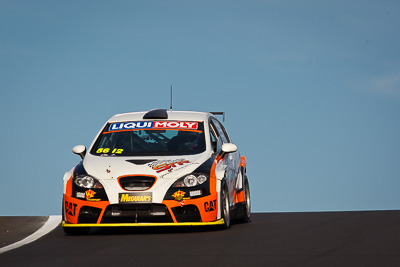 56;56;9-February-2013;Australia;Bathurst;Bathurst-12-Hour;Grand-Tourer;Kerry-Wade;Mark-Pilatti;Motorsport-Services;Mt-Panorama;NSW;New-South-Wales;Seat-Leon-Supercopa;Simon-Piauaninj;auto;endurance;motorsport;racing;sky;super-telephoto