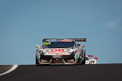 48;48;9-February-2013;Australia;Bathurst;Bathurst-12-Hour;GB-Galvanizing;Grand-Tourer;Justin-McMillan;Lamborghini-Gallardo-LP‒560;Mt-Panorama;NSW;New-South-Wales;Ross-Lilley;Steven-Richards;auto;endurance;motorsport;racing;sky;super-telephoto