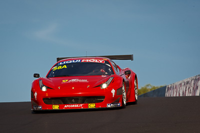 58;58;9-February-2013;AF-Corse;Australia;Bathurst;Bathurst-12-Hour;Ferrari-458-Italia-GT3;Grand-Tourer;Marco-Cioci;Michele-Rugolo;Mt-Panorama;NSW;New-South-Wales;Steve-Wyatt;auto;endurance;motorsport;racing;sky;super-telephoto