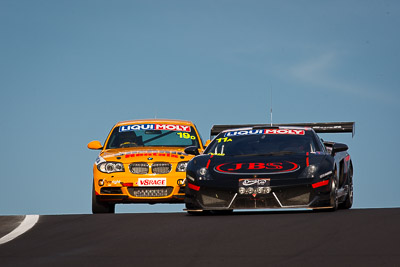 11;11;9-February-2013;Australia;Bathurst;Bathurst-12-Hour;David-Russell;Grand-Tourer;JBS-Swift;Lamborghini-Gallardo-LP‒560;Mt-Panorama;NSW;New-South-Wales;Peter-Kox;Roger-Lago;auto;endurance;motorsport;racing;sky;super-telephoto