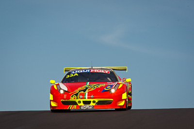 33;33;9-February-2013;Australia;Bathurst;Bathurst-12-Hour;Clearwater-Racing;Craig-Baird;Ferrari-458-Italia-GT3;Grand-Tourer;Matt-Griffin;Mok-Weng-Sun;Mt-Panorama;NSW;New-South-Wales;auto;endurance;motorsport;racing;sky;super-telephoto