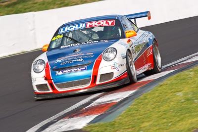 45;45;9-February-2013;Aaron-Zerefos;Australia;Barton-Mawer;Bathurst;Bathurst-12-Hour;Duvashen-Padayachee;Grand-Tourer;Indiran-Padayachee;Mt-Panorama;NSW;New-South-Wales;Porsche-911-GT3-Cup-997;Rentcorp-Forklifts;The-Esses;auto;endurance;motorsport;racing;super-telephoto