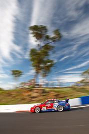 30;30;9-February-2013;Australia;Bathurst;Bathurst-12-Hour;Drew-Russell;Grand-Tourer;Hunter-Motorsports;Jonny-Reid;Mt-Panorama;NSW;New-South-Wales;Porsche-911-GT3-Cup-997;Steven-Johnson;The-Esses;auto;clouds;endurance;motion-blur;motorsport;racing;sky;wide-angle