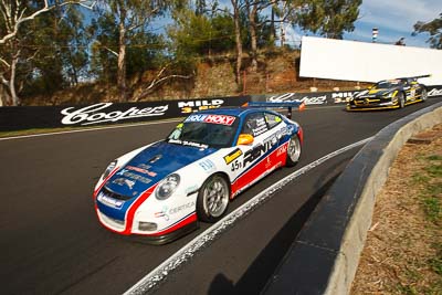 45;45;9-February-2013;Aaron-Zerefos;Australia;Barton-Mawer;Bathurst;Bathurst-12-Hour;Duvashen-Padayachee;Grand-Tourer;Indiran-Padayachee;Mt-Panorama;NSW;New-South-Wales;Porsche-911-GT3-Cup-997;Rentcorp-Forklifts;The-Dipper;auto;endurance;motorsport;racing;wide-angle