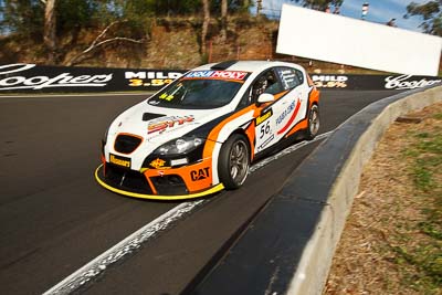 56;56;9-February-2013;Australia;Bathurst;Bathurst-12-Hour;Grand-Tourer;Kerry-Wade;Mark-Pilatti;Motorsport-Services;Mt-Panorama;NSW;New-South-Wales;Seat-Leon-Supercopa;Simon-Piauaninj;The-Dipper;auto;endurance;motorsport;racing;wide-angle