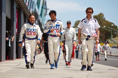 9-February-2013;Australia;Bathurst;Bathurst-12-Hour;Charles-Ng;Grand-Tourer;John-Modystach;Kristian-Poulsen;LIQUI-MOLY-Team-Engstler;Mt-Panorama;NSW;New-South-Wales;atmosphere;auto;endurance;motorsport;paddock;portrait;racing;telephoto