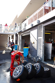 28mm;9-February-2013;Australia;Bathurst;Bathurst-12-Hour;Clearwater-Racing;Grand-Tourer;Mt-Panorama;NSW;New-South-Wales;atmosphere;auto;clean;endurance;mechanic;motorsport;paddock;racing;tyre;wash;wheel