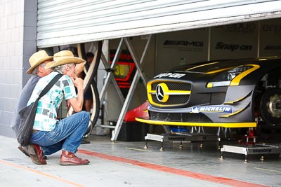 36;36;9-February-2013;Australia;Bathurst;Bathurst-12-Hour;Erebus-Motorsport;Erebus-Racing;Grand-Tourer;Mercedes‒Benz-SLS-AMG-GT3;Mt-Panorama;NSW;New-South-Wales;atmosphere;auto;endurance;motorsport;paddock;pitlane;racing;spectators;telephoto