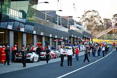 10-February-2013;Australia;Bathurst;Bathurst-12-Hour;Ben-Collett;Grand-Tourer;Mt-Panorama;NSW;New-South-Wales;atmosphere;auto;endurance;morning;motorsport;official;pitlane;racing;sunrise;telephoto