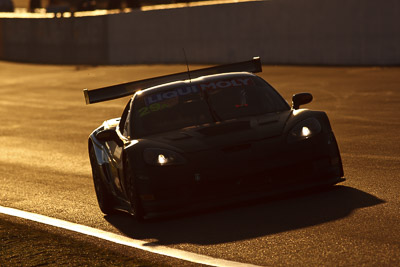 29;10-February-2013;29;Australia;Bathurst;Bathurst-12-Hour;Chevrolet-Corvette-Z06‒R-GT3;Grand-Tourer;Greg-Murphy;Ivan-Capelli;Jim-Manolios;Mt-Panorama;NSW;New-South-Wales;Trofeo-Motorsport;auto;backlight;endurance;morning;motorsport;racing;sunrise;super-telephoto