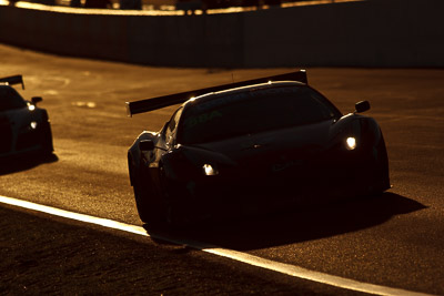 58;10-February-2013;58;AF-Corse;Australia;Bathurst;Bathurst-12-Hour;Ferrari-458-Italia-GT3;Grand-Tourer;Marco-Cioci;Michele-Rugolo;Mt-Panorama;NSW;New-South-Wales;Steve-Wyatt;auto;backlight;endurance;morning;motorsport;racing;sunrise;super-telephoto