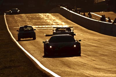 33;10-February-2013;33;Australia;Bathurst;Bathurst-12-Hour;Clearwater-Racing;Craig-Baird;Ferrari-458-Italia-GT3;Grand-Tourer;Matt-Griffin;Mok-Weng-Sun;Mt-Panorama;NSW;New-South-Wales;auto;backlight;endurance;morning;motorsport;racing;sunrise;super-telephoto