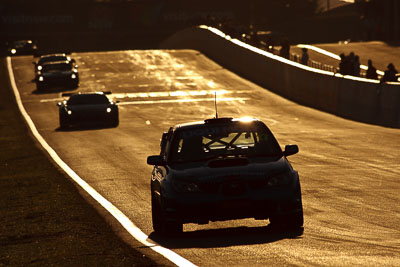 17;10-February-2013;17;Australia;Bathurst;Bathurst-12-Hour;Grand-Tourer;Lewis-Scott;Mt-Panorama;NSW;New-South-Wales;Stu-Owers;Subaru-Impreza-WRX-STI;Tony-Burrowes;auto;backlight;endurance;morning;motorsport;racing;sunrise;super-telephoto