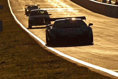 48;10-February-2013;48;Australia;Bathurst;Bathurst-12-Hour;GB-Galvanizing;Grand-Tourer;Justin-McMillan;Lamborghini-Gallardo-LP‒560;Mt-Panorama;NSW;New-South-Wales;Ross-Lilley;Steven-Richards;auto;backlight;endurance;morning;motorsport;racing;sunrise;super-telephoto