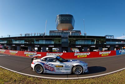 16;10-February-2013;16;Australia;BMW-Z4-GT3;Bathurst;Bathurst-12-Hour;Charles-Ng;Franz-Engstler;Grand-Tourer;John-Modystach;Kristian-Poulsen;LIQUI-MOLY-Team-Engstler;Mt-Panorama;NSW;New-South-Wales;auto;building;endurance;fisheye;motorsport;racing;sky