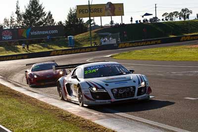 23;10-February-2013;23;Alain-Li;Audi-R8-LMS-Ultra;Australia;Bathurst;Bathurst-12-Hour;Brendon-Hartley;Grand-Tourer;Mark-Patterson;Mt-Panorama;Murrays-Corner;NSW;New-South-Wales;United-Autosports;auto;endurance;motorsport;racing;telephoto