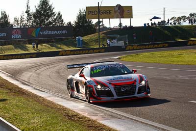 14;10-February-2013;14;Audi-R8-LMS;Australia;Bathurst;Bathurst-12-Hour;Grand-Tourer;James-Winslow;Mt-Panorama;Murrays-Corner;NSW;New-South-Wales;Peter-Conroy;Peter-Conroy-Motorsport;Rob-Huff;auto;endurance;motorsport;racing;telephoto