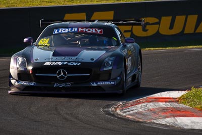 63;10-February-2013;63;Australia;Bathurst;Bathurst-12-Hour;Erebus-Motorsport;Erebus-Racing;Grand-Tourer;Lee-Holdsworth;Mercedes‒Benz-SLS-AMG-GT3;Mt-Panorama;Murrays-Corner;NSW;New-South-Wales;Peter-Hackett;Tim-Slade;auto;endurance;motorsport;racing;super-telephoto