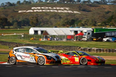 33;55;10-February-2013;33;55;Australia;Bathurst;Bathurst-12-Hour;Brett-Niall;Clearwater-Racing;Clint-Harvey;Craig-Baird;Ferrari-458-Italia-GT3;Grand-Tourer;Malcolm-Niall;Matt-Griffin;Mok-Weng-Sun;Motorsport-Services;Mt-Panorama;Murrays-Corner;NSW;New-South-Wales;Seat-Leon-Supercopa;auto;endurance;motorsport;racing;telephoto