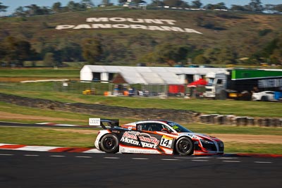 14;10-February-2013;14;Audi-R8-LMS;Australia;Bathurst;Bathurst-12-Hour;Grand-Tourer;James-Winslow;Mt-Panorama;Murrays-Corner;NSW;New-South-Wales;Peter-Conroy;Peter-Conroy-Motorsport;Rob-Huff;auto;endurance;motorsport;racing;telephoto